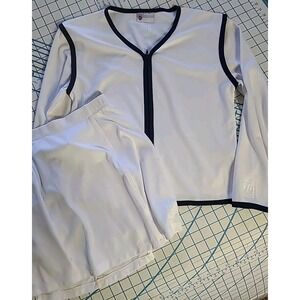 K‎ Swiss Apparel Athleisure Skirt/Top 2 Pc  White Long Sleeve Small Tennis
